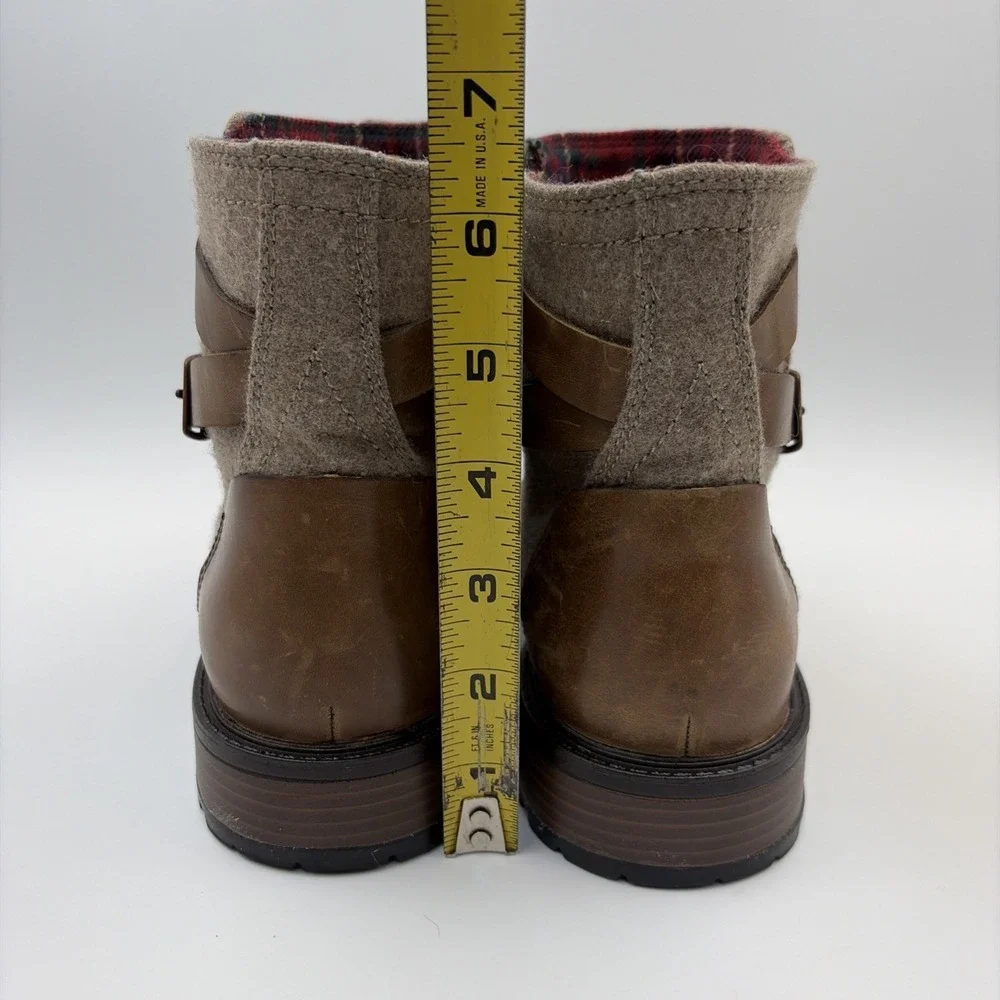 Merrell Legacy Buckle Waterproof Boots Leather Heel Zip Women's Size 7.5/38